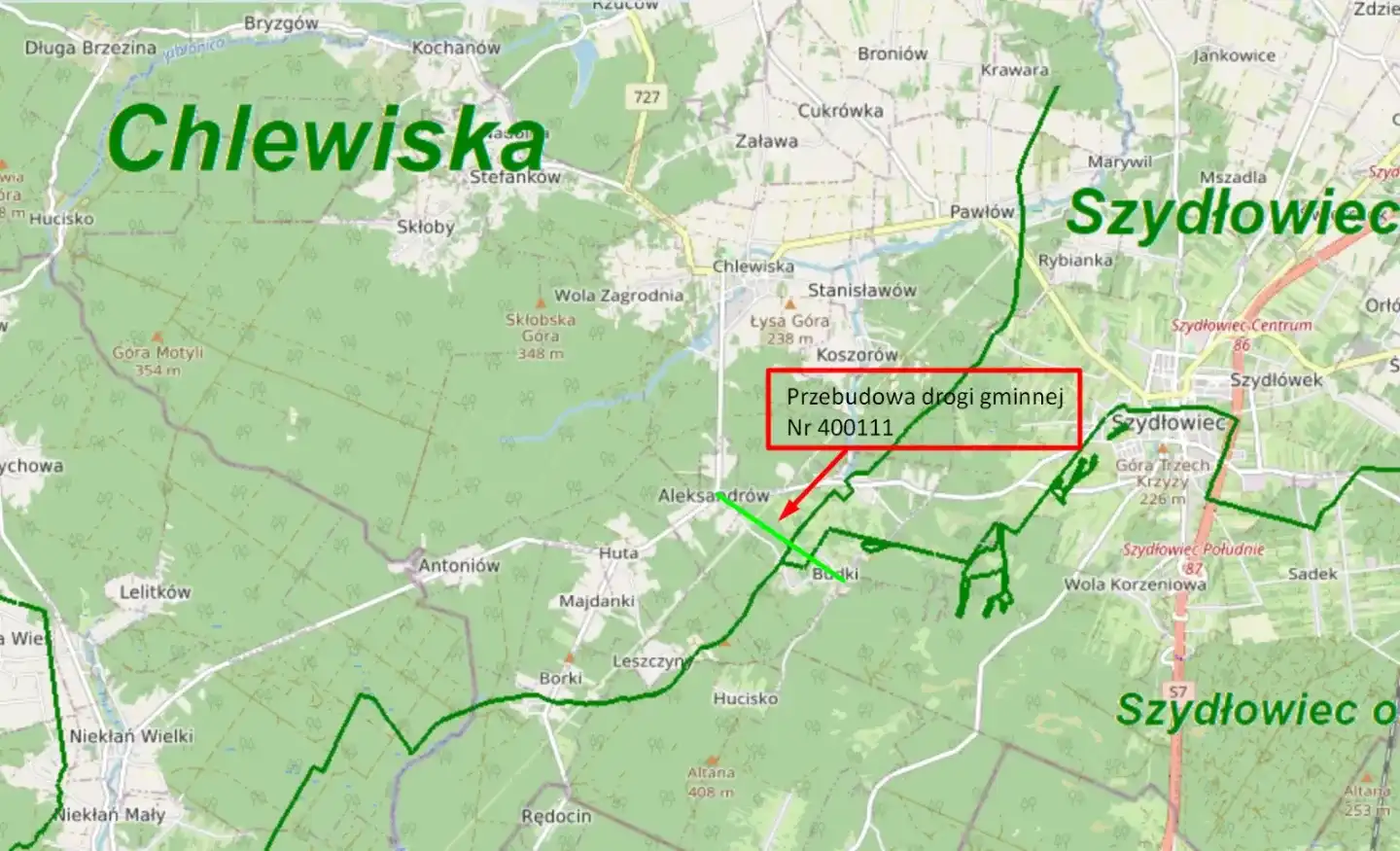 Reconstruction of municipal road no. 400111 Aleksandrów – Budki