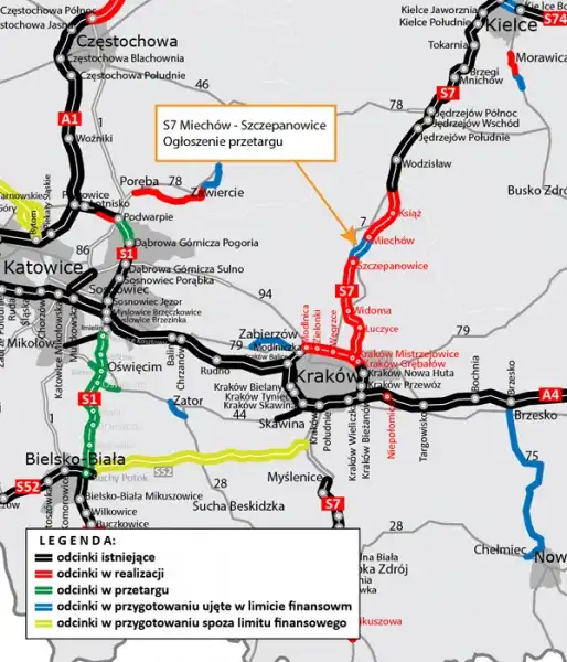 Design and construction of expressway S7 Miechów – Szczepanowice – view 8