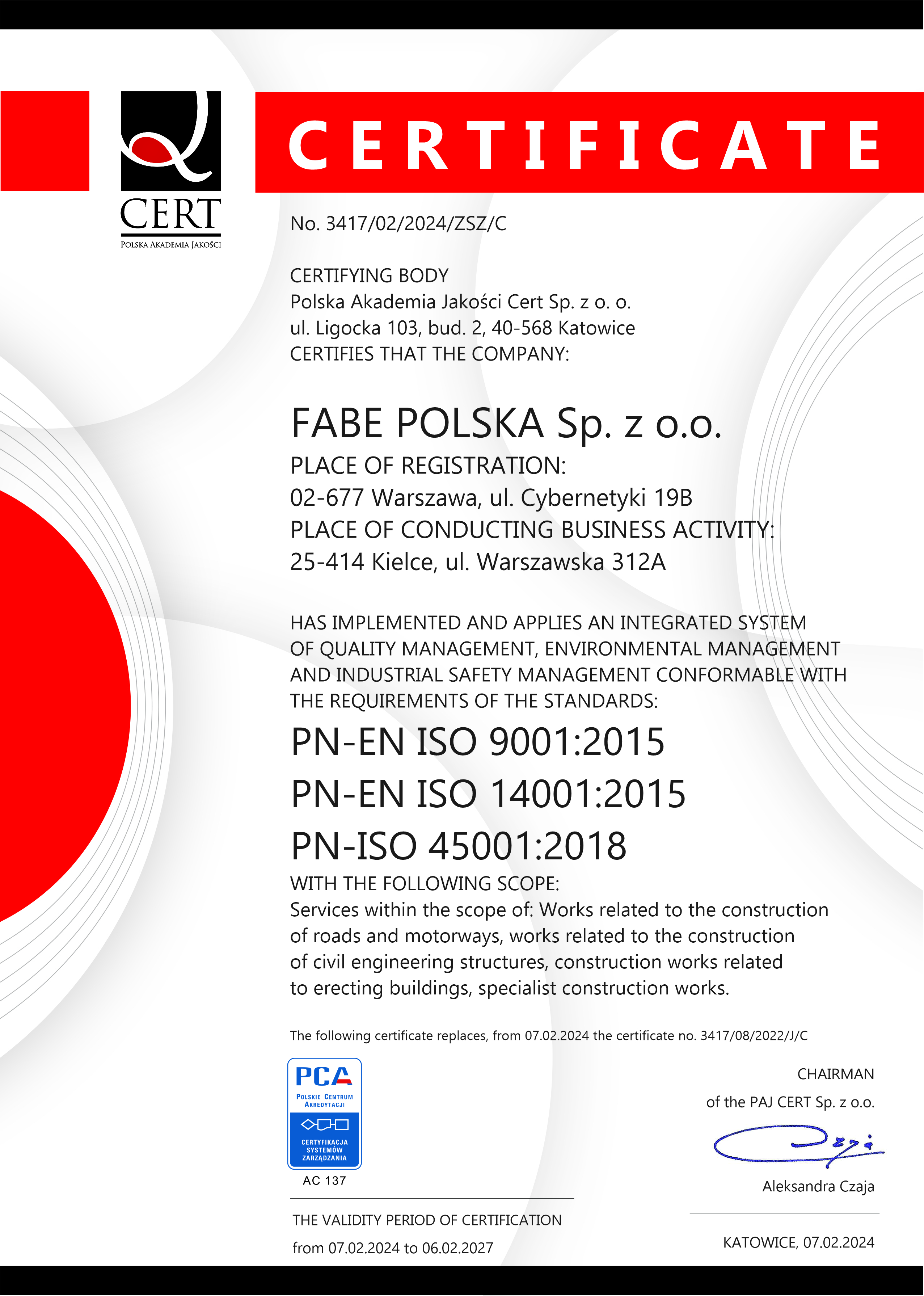 Certificate certyfikat-1-en